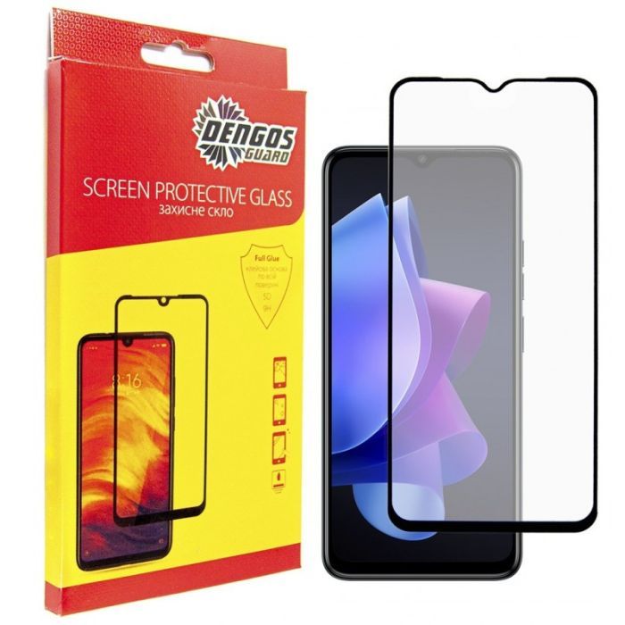 Скло захисне Dengos Full Glue Tecno POP 7 (black) (TGFG-284)