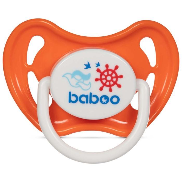Пустышка Baboo Marine силиконовая, 6+ мес (оранжевая) (5-026)