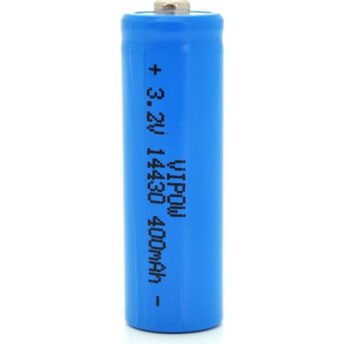Акумулятор 14430 LiFePO4 (size 3/4AA), 400mAh, 3.2V, TipTop, blue Vipow (IFR14430-400mAhTT / 25540)