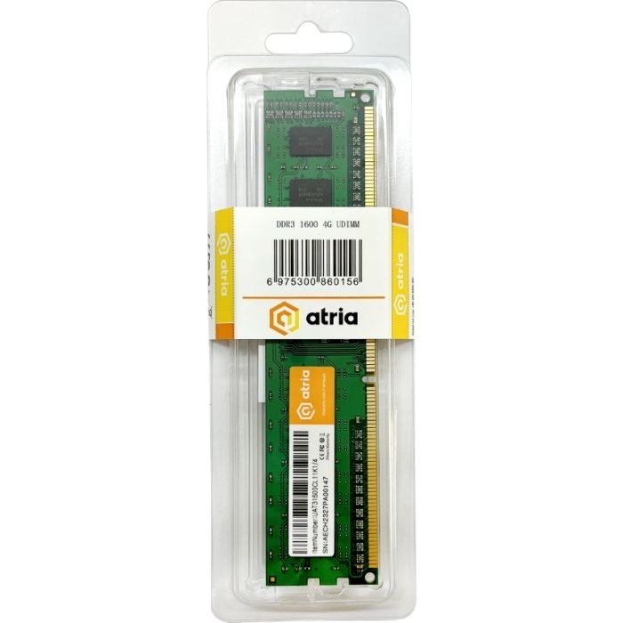 Модуль пам'яті для комп'ютера DDR3 8GB 1600 MHz ATRIA (UAT31600CL11K1/8) зображення 3