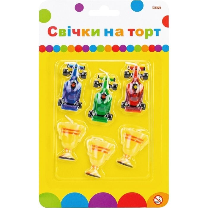 Свеча Maxi Гонки 6 шт на торт (MX624021)