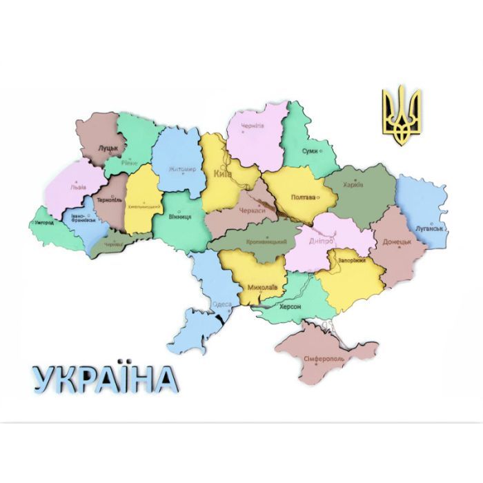 Набір для творчості Rosa Talent Мапа України 3D пастельні кольори 24.5х18.5 см (4823098532552)