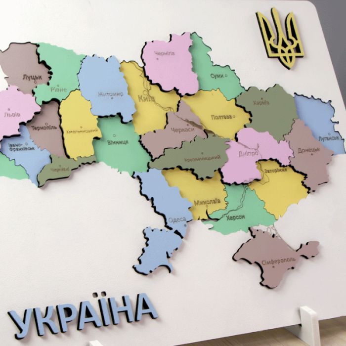 Набір для творчості Rosa Talent Мапа України 3D пастельні кольори 24.5х18.5 см (4823098532552) зображення 2