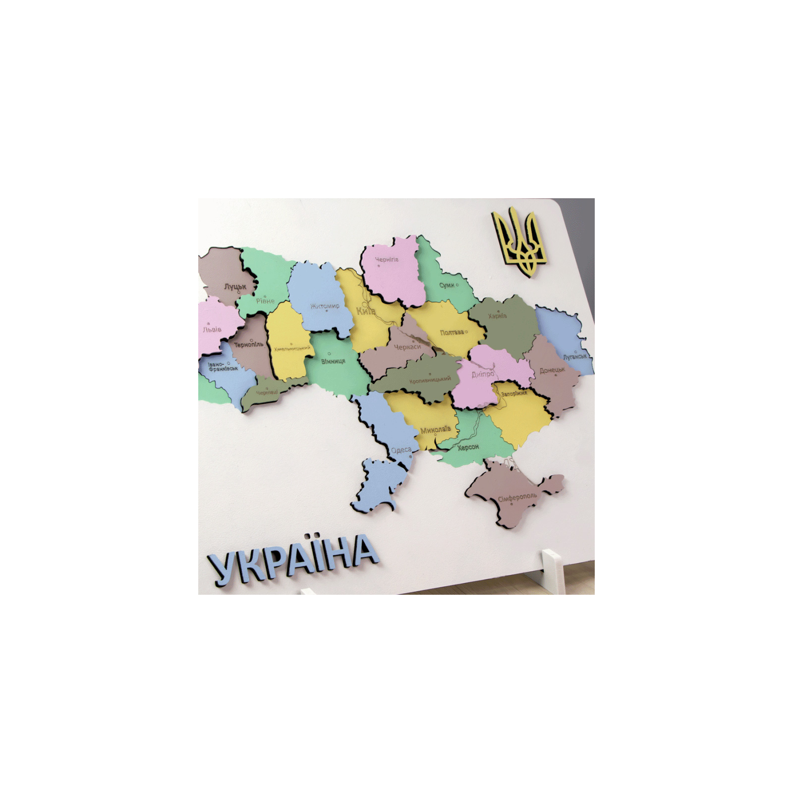 Набір для творчості Rosa Talent Мапа України 3D пастельні кольори 24.5х18.5 см (4823098532552) зображення 2