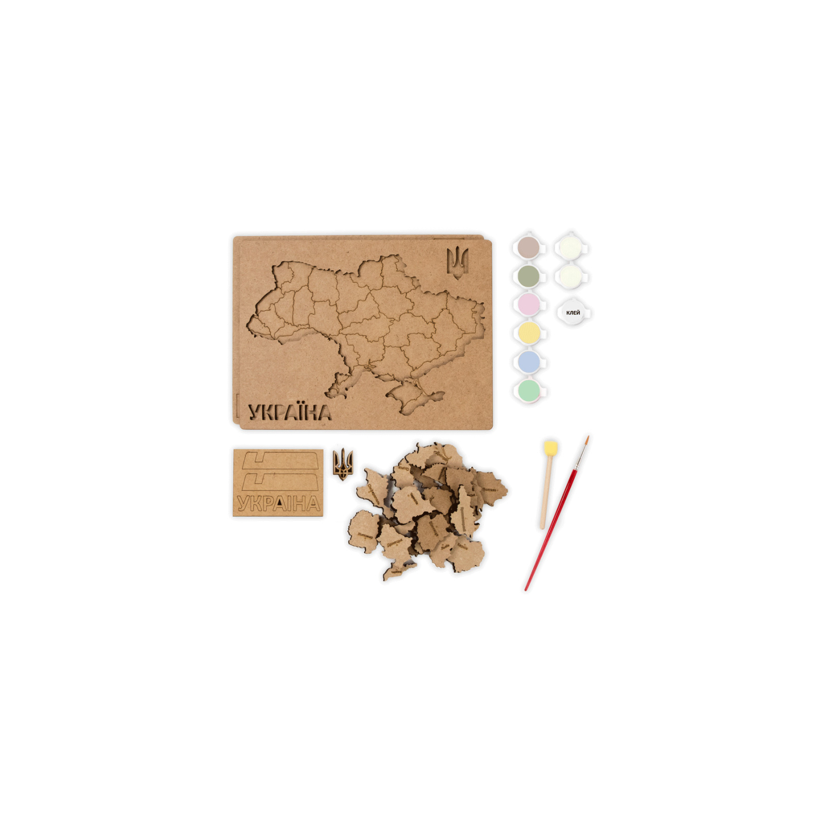 Набор для творчества Rosa Talent Карта Украины 3D пастельные цвета 24.5х18.5 см (4823098532552) изображение 3
