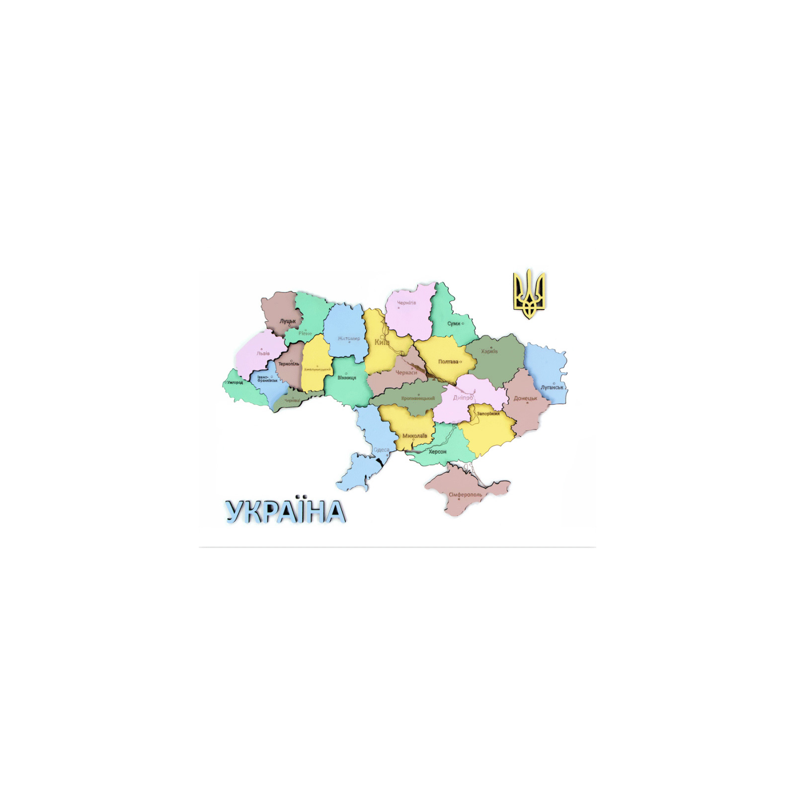 Набір для творчості Rosa Talent Мапа України 3D пастельні кольори 24.5х18.5 см (4823098532552)