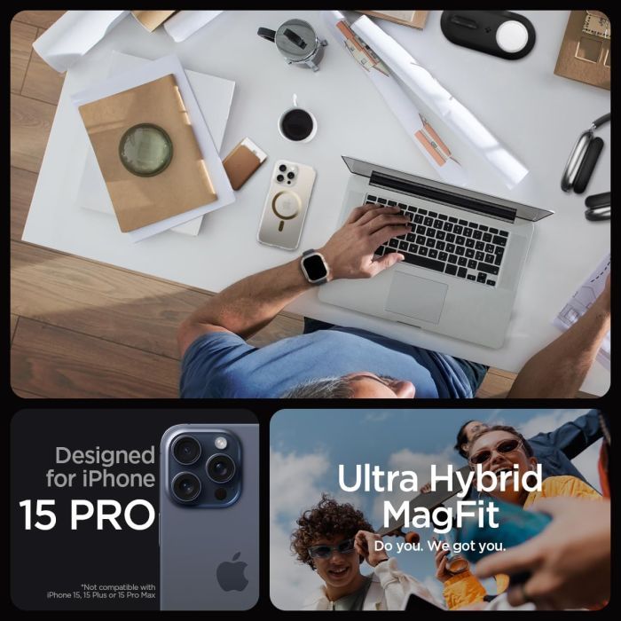 Чехол для мобильного телефона Spigen Apple iPhone 15 Pro Ultra Hybrid MagFit Gold (ACS06718) изображение 3