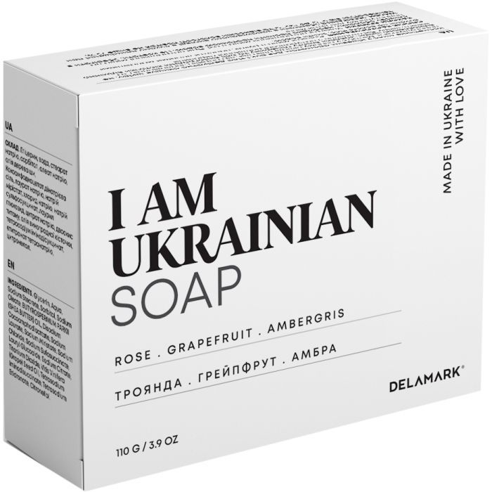 Твердое мыло DeLaMark I Am Ukrainian Роза-Грейпфрут-Амбра 110 г (4820152333315)