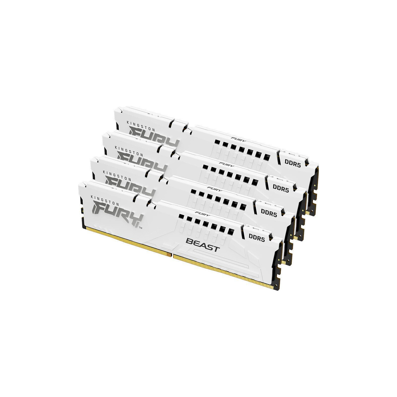 Модуль памяти для компьютера DDR5 128GB (4x32GB) 5600 MHz FURY Beast White Kingston Fury (ex.HyperX) (KF556C40BWK4-128) изображение 2
