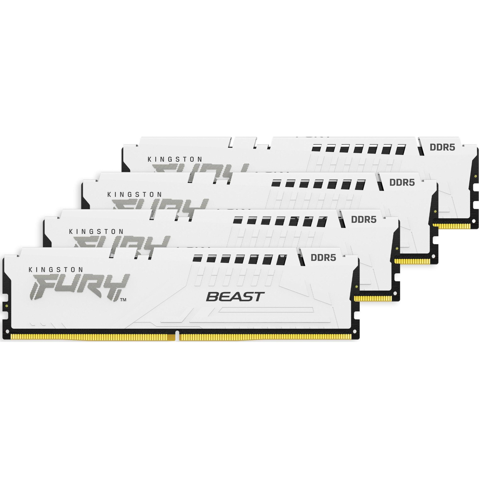 Модуль памяти для компьютера DDR5 128GB (4x32GB) 5600 MHz FURY Beast White Kingston Fury (ex.HyperX) (KF556C40BWK4-128) изображение 3