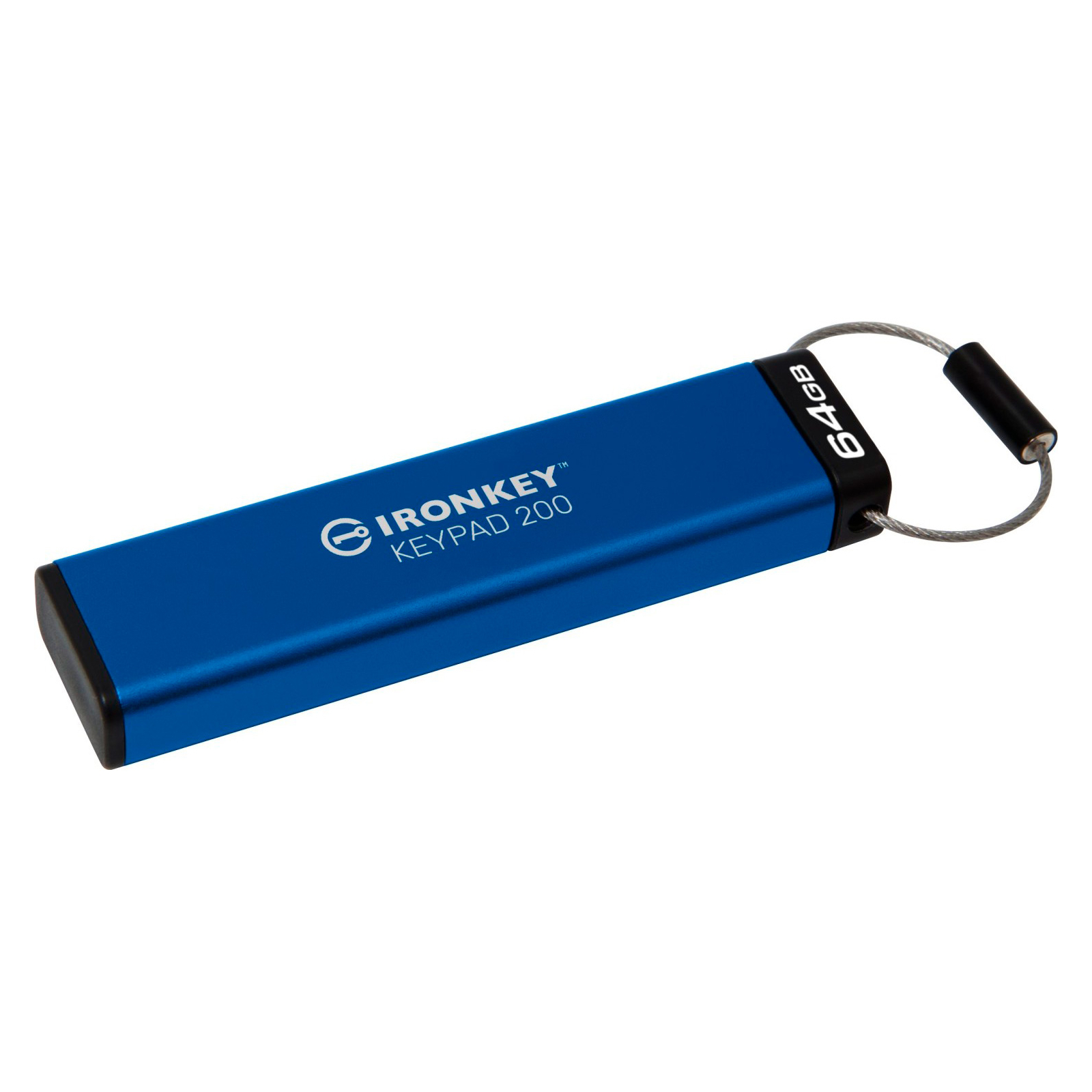 USB флеш накопичувач Kingston 64GB IronKey Keypad 200 AES-256 Encrypted Blue USB 3.2 (IKKP200/64GB) зображення 4