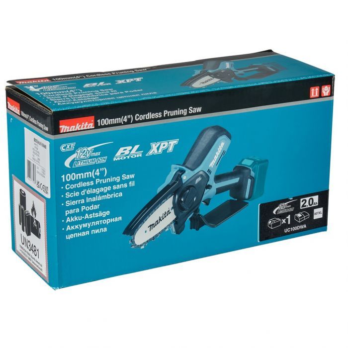 Ланцюгова пила Makita CXT, 12V, 100мм, 2Ah (UC100DWA) зображення 11