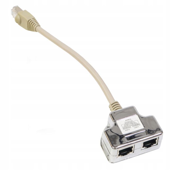 Разветвитель витой пары, UTP, cat.5e, 1*Male/RJ45-2*Femail/RJ45 Hypernet (YT4-U2-U2)