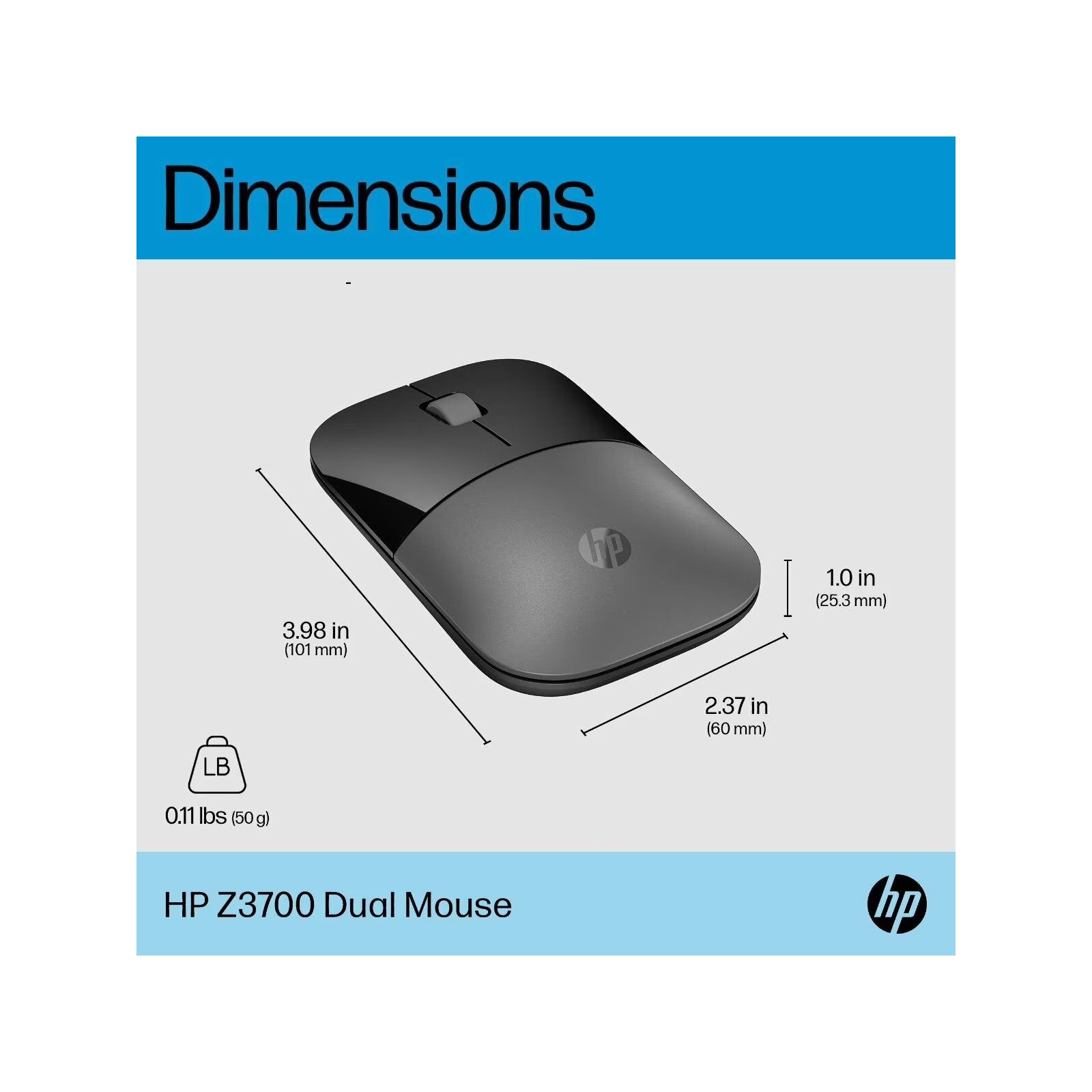 Мышка HP Z3700 Dual Wireless/Bluetooth Silver (758A9AA) изображение 6