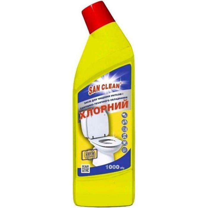 Средство для чистки унитаза San Clean Хлорное 1000 г (4820003545867)