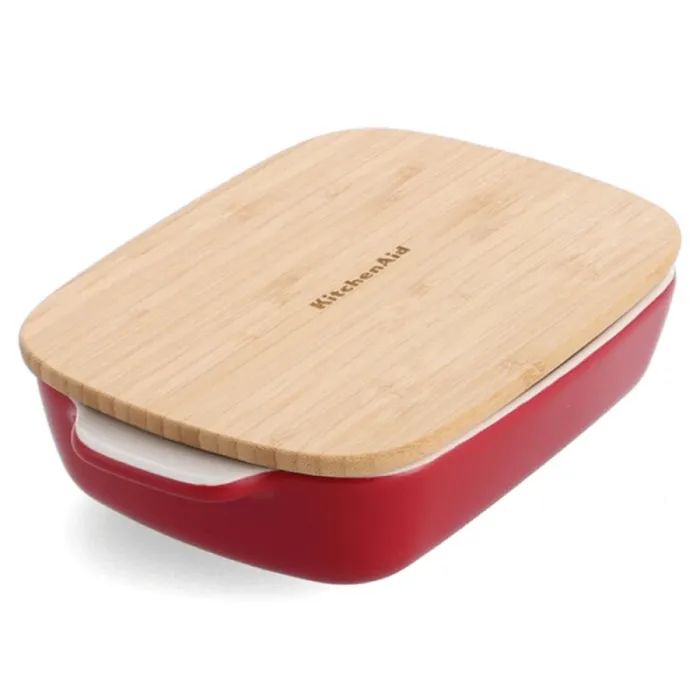 Форма для выпечки KitchenAid з кришкою керамогранітна 0,9 л Кремова (CC006105-001)