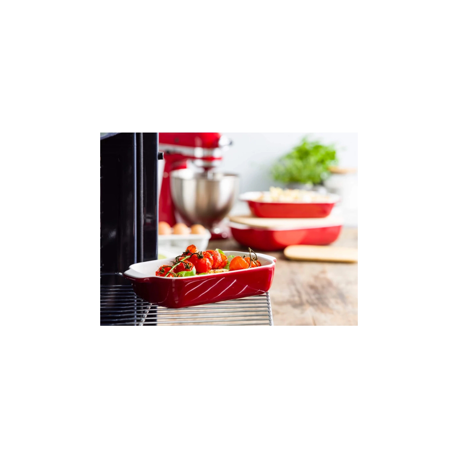 Форма для випікання KitchenAid з кришкою керамогранітна 3,8 л Червона (CC006108-001) зображення 6