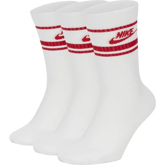 Шкарпетки Nike U NK NSW EVERYDAY ESSENTIAL CR 3PR DX5089-102 34-38 3 пари Білий/Червоний (196148786163)