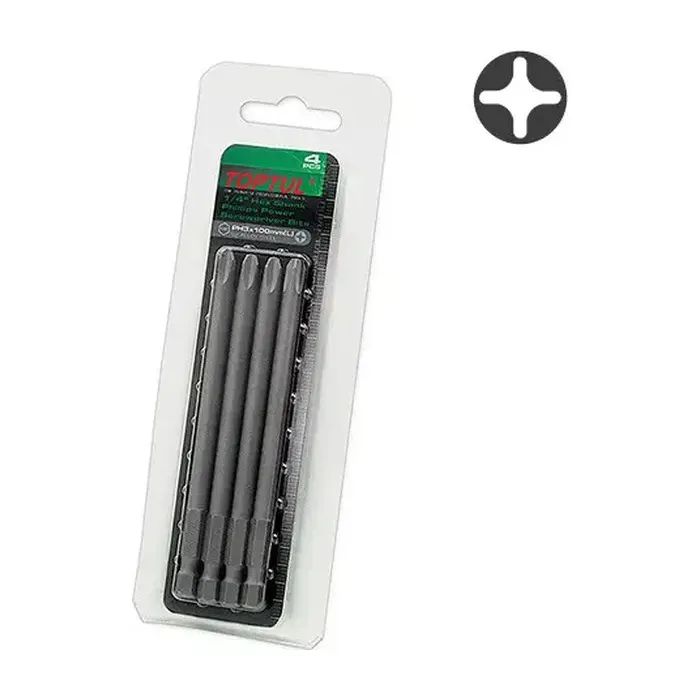 Набор бит Toptul 1/4" 100мм PH2 4шт (FSIB0802G)