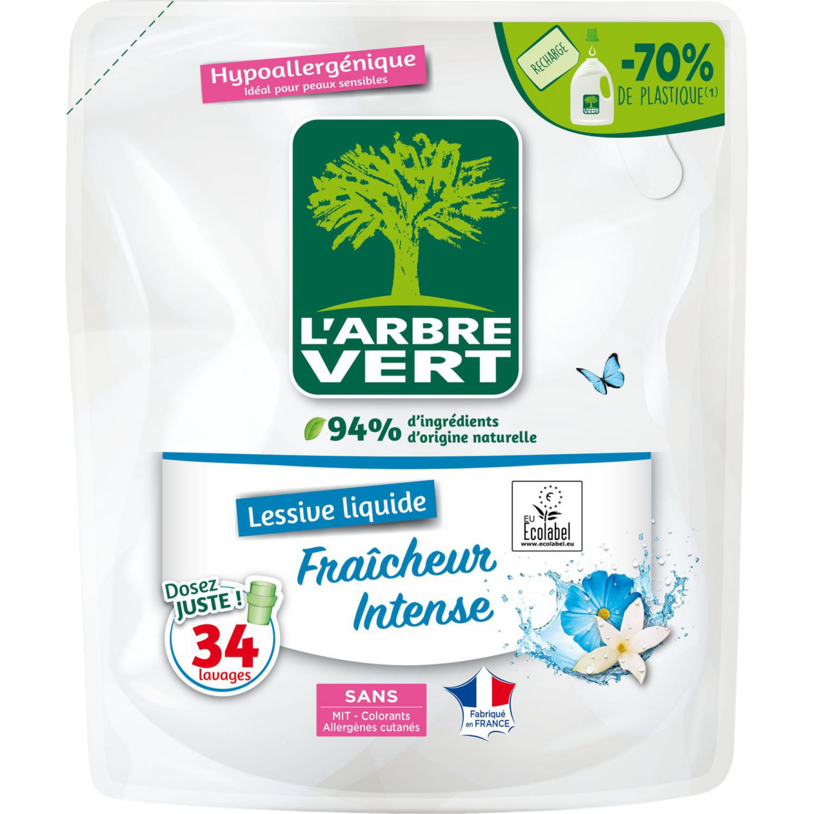 Гель для прання L'Arbre Vert Інтенсивна свіжість запасний блок 1.53 л (3450601046438)