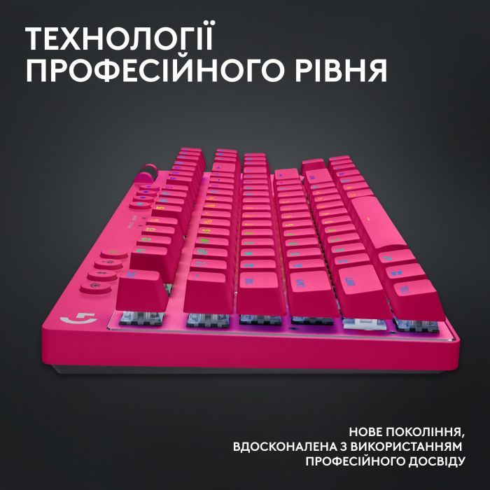 Клавіатура Logitech G PRO X TKL Lightspeed Tactile USB UA Magenta (920-012159) зображення 9