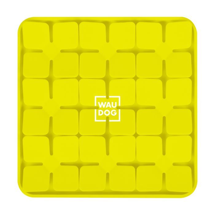 Універсальний посуд для тварин WAUDOG Silicone Килимок для пошуку корму 20х20х1.7 см жовтий (23518) зображення 3