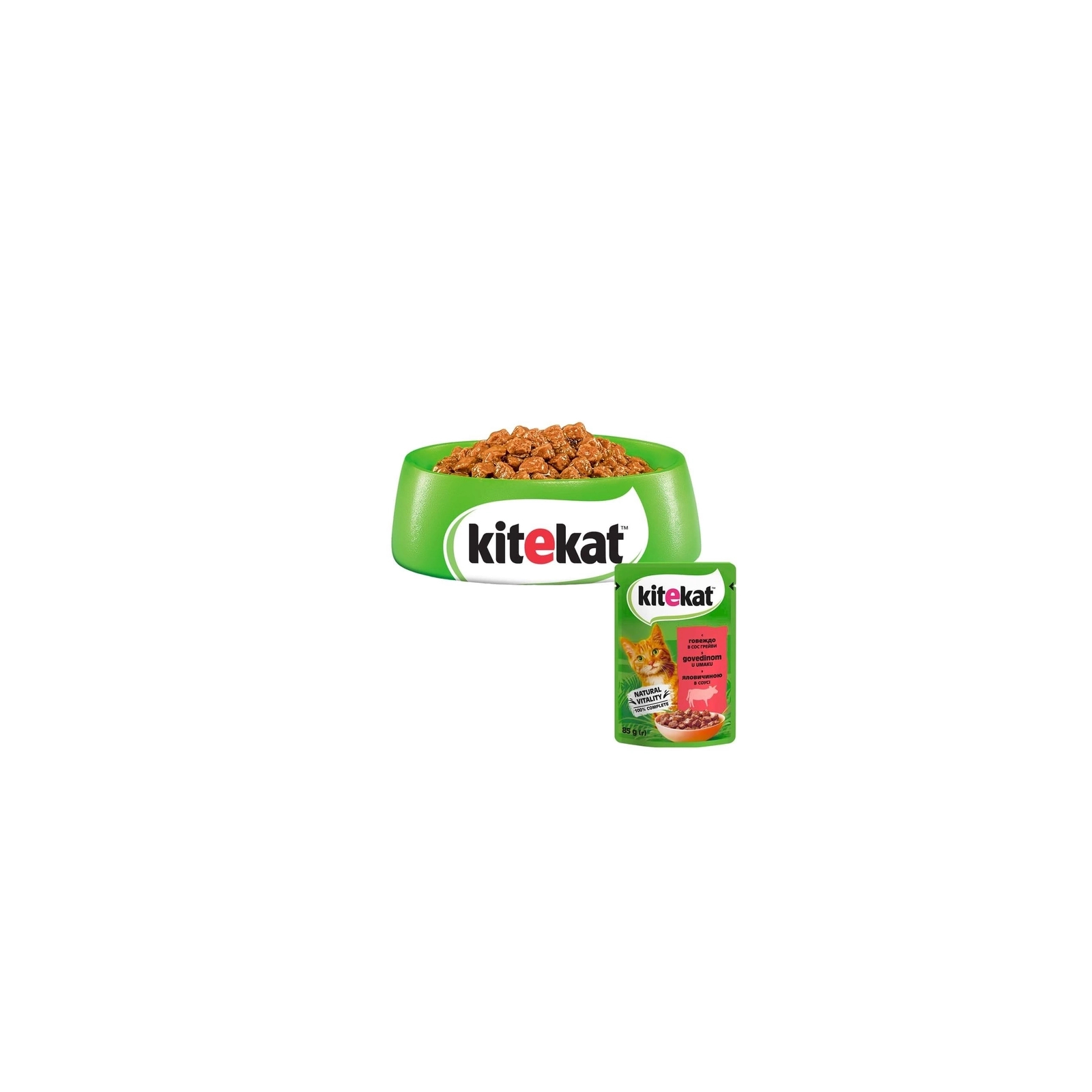 Вологий корм для кішок Kitekat з яловичиною в соусі 85 г (5900951307379) зображення 2