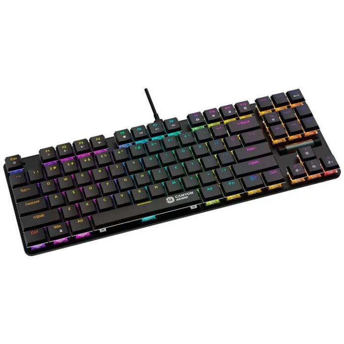 Клавиатура Canyon Cometstrike GK-50 RGB TKL USB UA Black (CND-SKB50-US) изображение 2