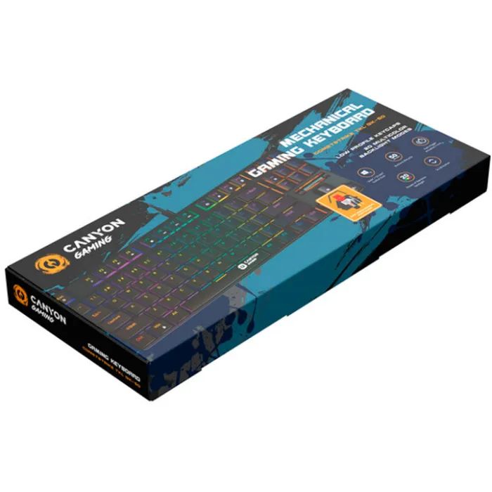 Клавиатура Canyon Cometstrike GK-50 RGB TKL USB UA Black (CND-SKB50-US) изображение 5
