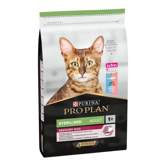 Сухий корм для кішок Purina Pro Plan Sterilised Adult 1+ Savoury Duo Після стерилізації З тріскою та фореллю 1.5 кг (7613036732413) зображення 2