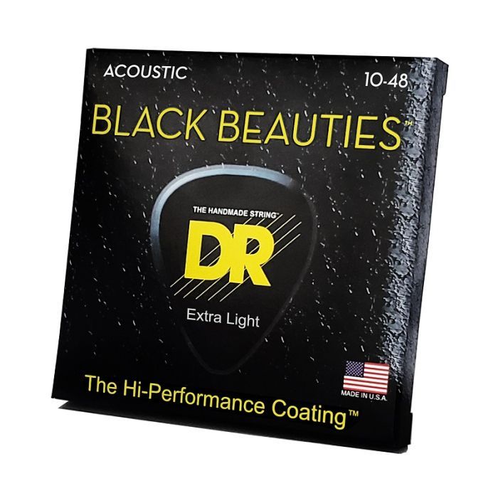 Струни для гітари DR Strings Black Beauties Acoustic - Extra Light (10-48) (BKA-10) зображення 2