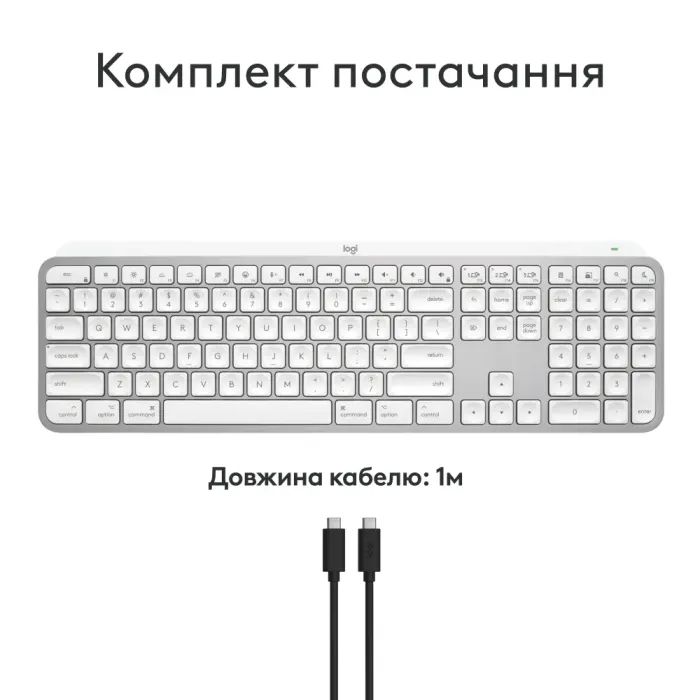Клавиатура Logitech MX Keys S для MAC Bluetooth/Wireless UA Pale Grey (920-011638) изображение 11