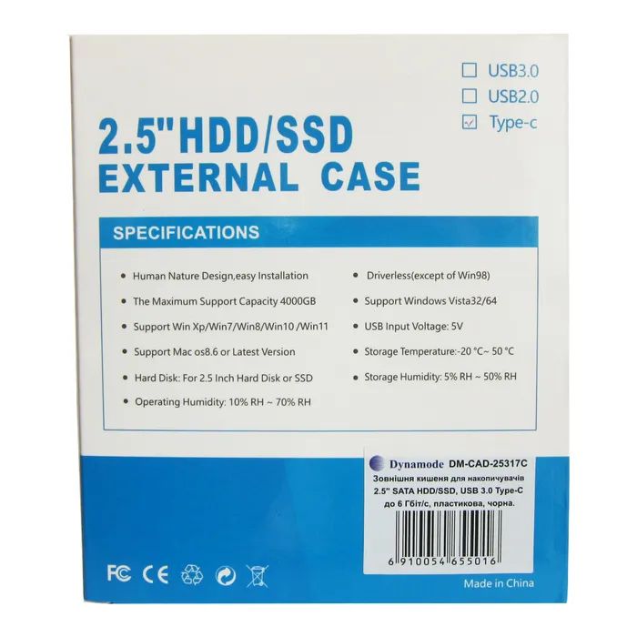 Кишеня зовнішня Dynamode 2.5" SATA/SSD HDD - USB 3.1 Type-C (DM-CAD-25317C) зображення 11