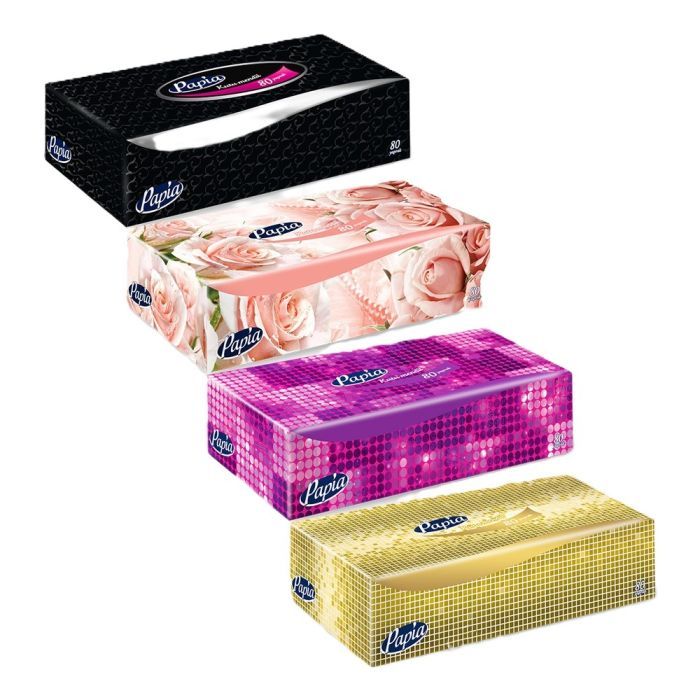 Салфетки косметические Papia 2 слоя 80 шт. (8690536014194) изображение 2