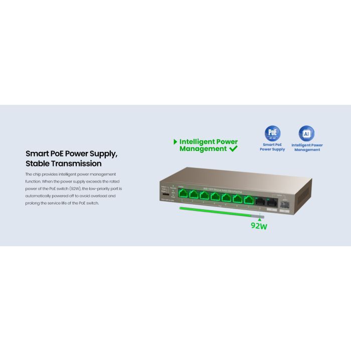 Коммутатор сетевой Tenda TEG1110PF-8-102W изображение 7