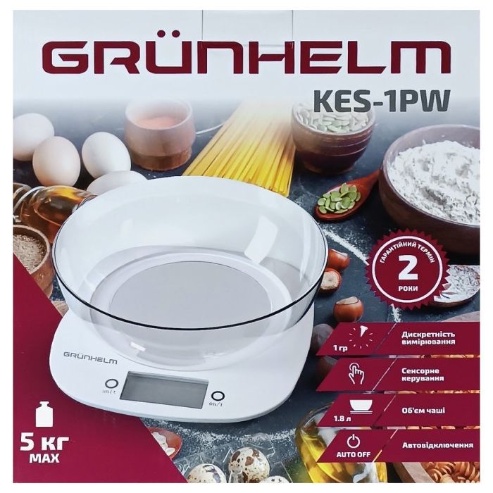Весы кухонные Grunhelm KES-1PW изображение 5