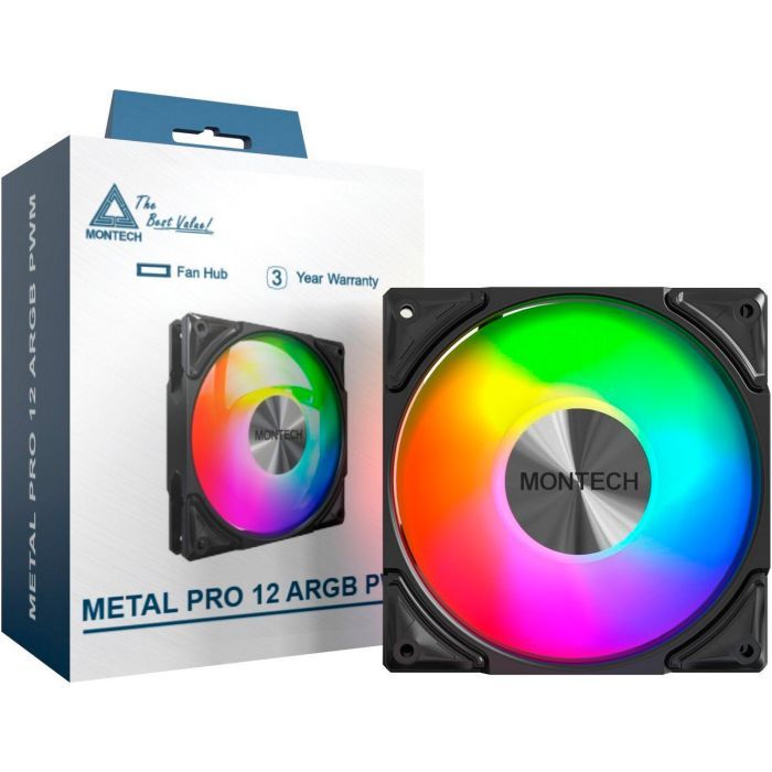 Кулер для корпуса MONTECH METAL PRO 12 ARGB PWM BLK изображение 4