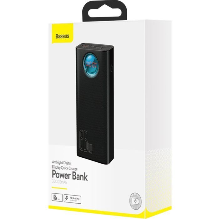 Батарея универсальная Baseus Amblight Digital Quick 30000mAh 65W, Black (PPLG00101) изображение 4