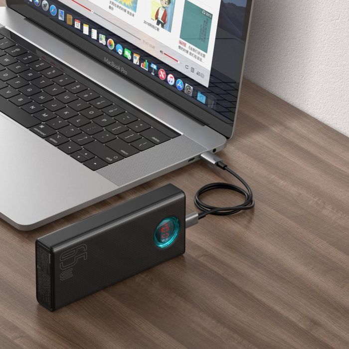 Батарея универсальная Baseus Amblight Digital Quick 30000mAh 65W, Black (PPLG00101) изображение 7