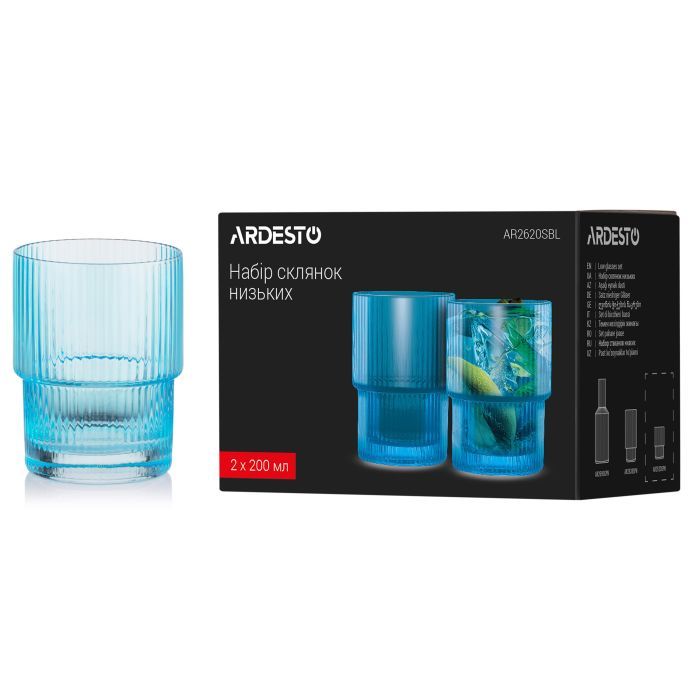 Набор стаканов Ardesto 200мл, 2шт, скло, золотистий (AR2620GG) изображение 6