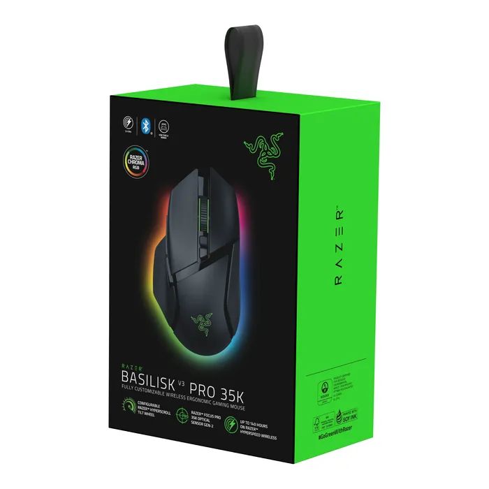 Мышка Razer Basilisk V3 Pro 35K Wireless/Bluetooth Black (RZ01-05240100-R3G1) изображение 7