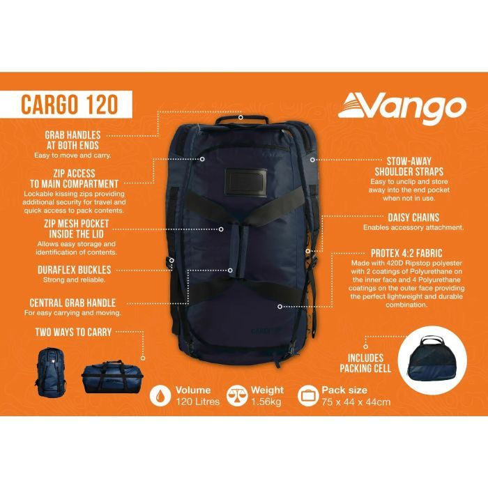 Сумка дорожная Vango Cargo 120 Moonlit Ocean (RUUCARGO0000001) (930854) изображение 8