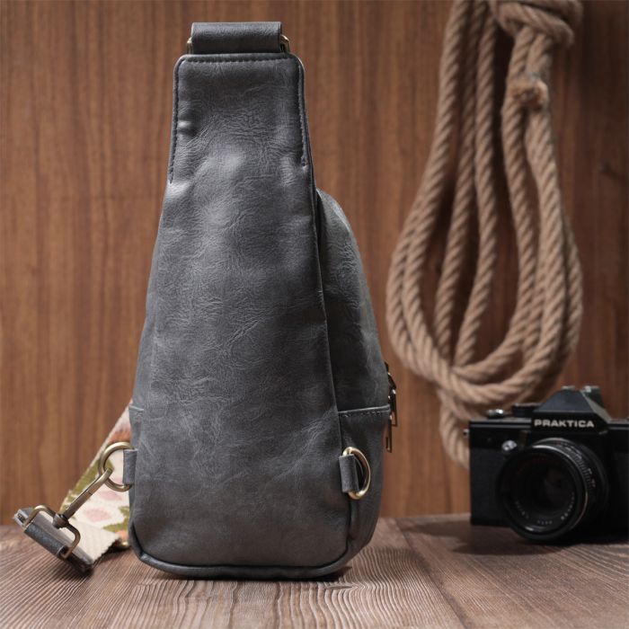 Сумка Vintage Через плечо из экокожи Серая (22792) изображение 10