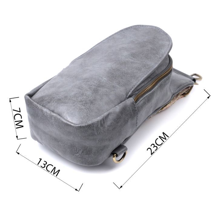 Сумка Vintage Через плечо из экокожи Серая (22792) изображение 3