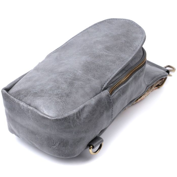 Сумка Vintage Через плечо из экокожи Серая (22792) изображение 5