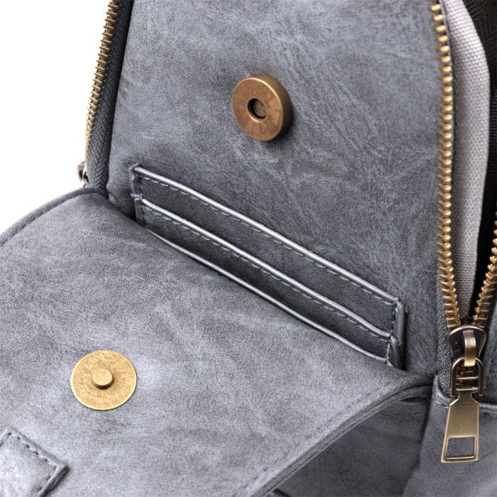 Сумка Vintage Через плечо из экокожи Серая (22792) изображение 7