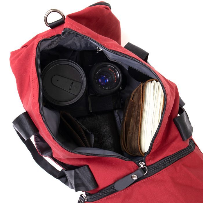 Сумка Vintage Спортивная текстильная Малиновая (20642) изображение 5