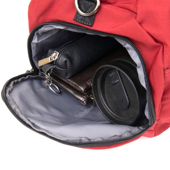 Сумка Vintage Спортивная текстильная Малиновая (20642) изображение 6