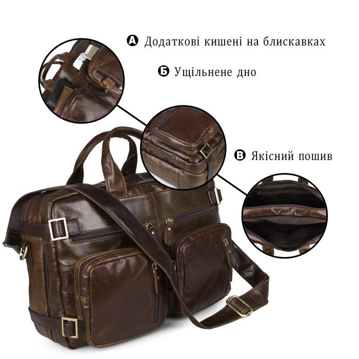 Сумка Vintage Коричневая (14074) изображение 4