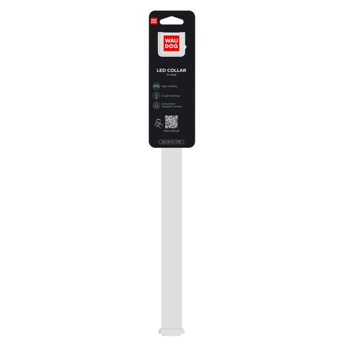 Ошейник для животных WAUDOG LED с подсветкой, магнитная застежка, Д 45 см (5278) изображение 4
